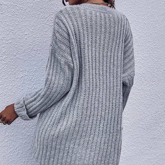 Gray Oversized Sweater - Picture 3 of 6